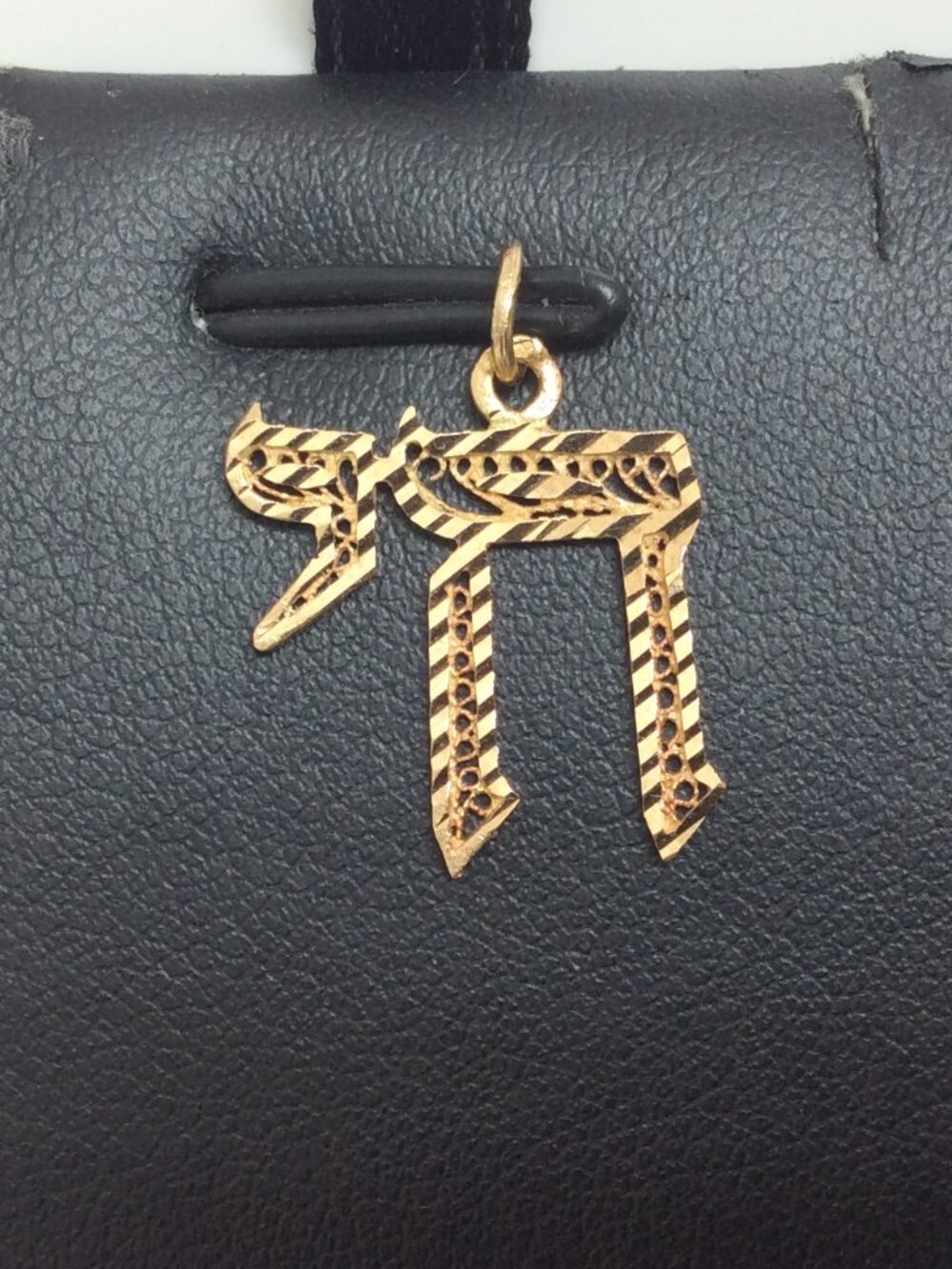 Filigree Chai Hai Life 14k Yellow Real Gold Charm Pendant .8gr